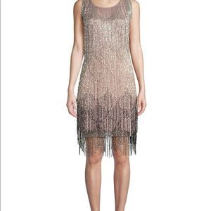 Aidan mattox fringe cocktail dress